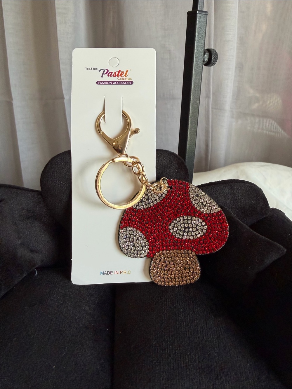 Pastel Collection Mushroom Crystal Bag Charm and Key Holder